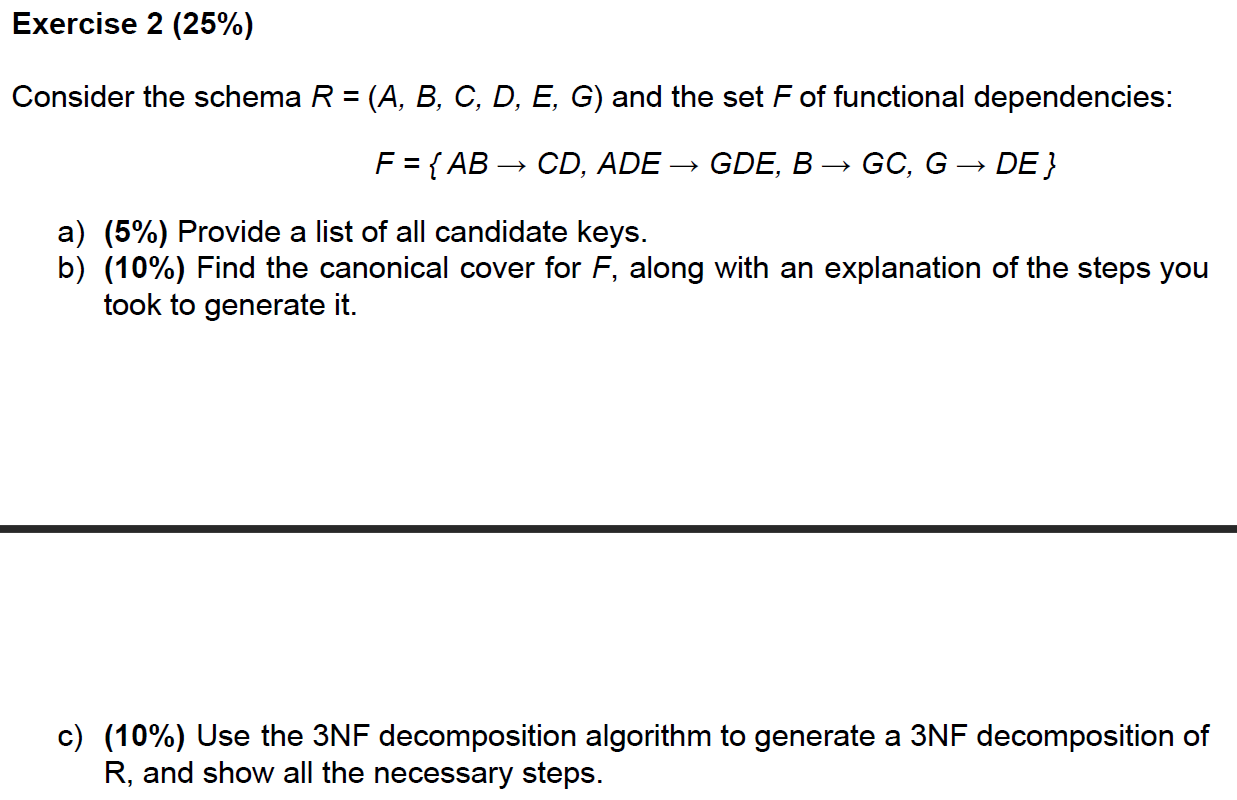 Solved Exercise 2 25 Consider The Schema R A B C D 8740