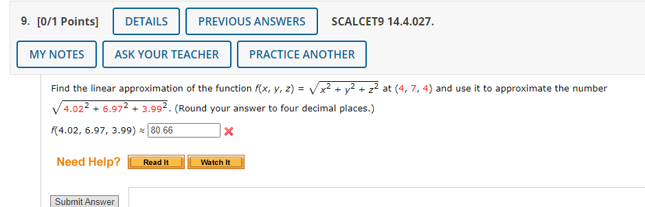 Solved Find the linear approximation of the function | Chegg.com