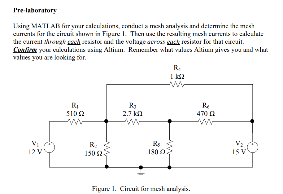 Solved Pre-laboratory Using MATLAB for your calculations, | Chegg.com