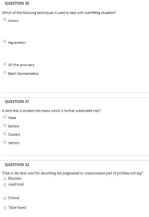 Solved QUESTION 30 Which of the following techniques is used | Chegg.com