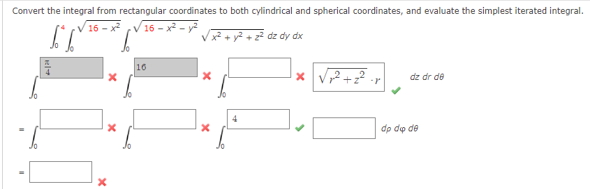 Solved Convert the integral from rectangular coordinates to | Chegg.com