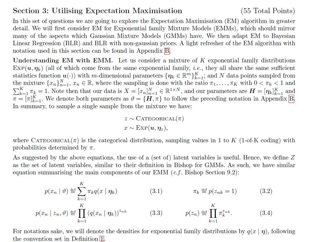 Solved Section 3: Utilising Expectation Maximisation (55 | Chegg.com
