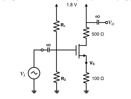 Solved The MOSFET amplifier circuit below is known with a | Chegg.com