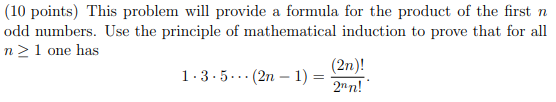 Solved (10 ﻿points) ﻿This problem will provide a formula for | Chegg.com