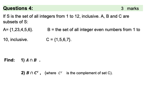 Solved Questions 4: 3 marks If S is the set of all integers | Chegg.com
