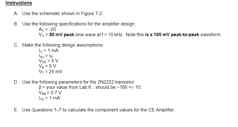 Solved A. Use the schematic shown in Figure 7-2. B. Use the | Chegg.com