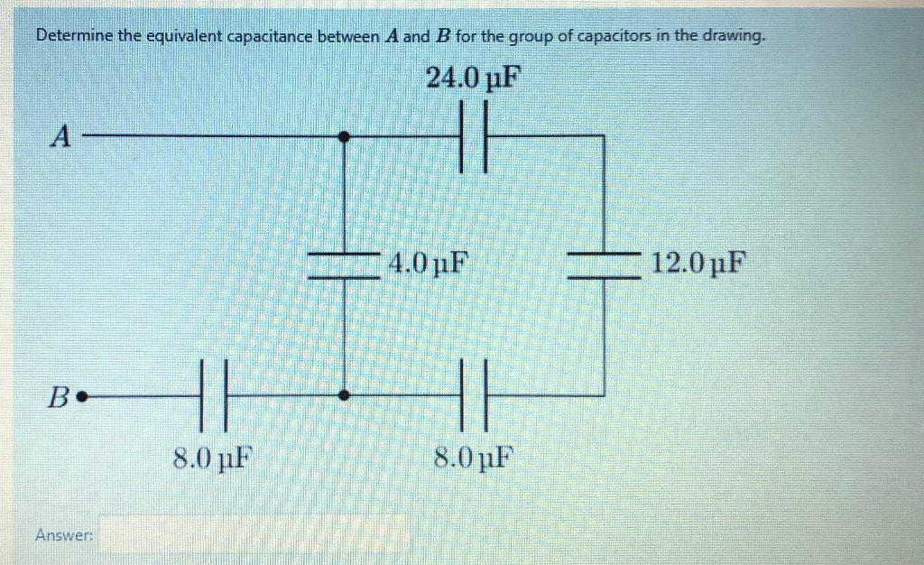 Solved Determine The Equivalent Capacitance Between A And B | Chegg.com