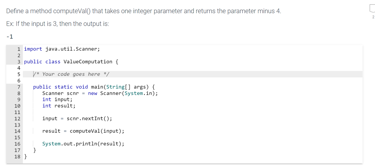 Solved In Java Define a method computeVal() that takes | Chegg.com