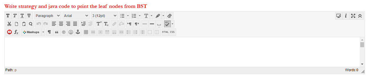 Solved Write strategy and java code to print the leaf nodes | Chegg.com