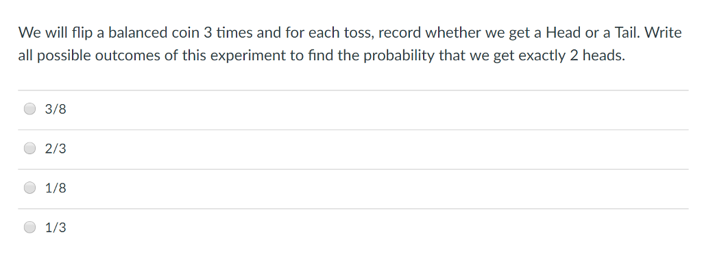 Solved We Will Flip A Balanced Coin 3 Times And For Each Chegg solved-we-will-flip-a-balanced-coin-3-times-and-for-each-chegg