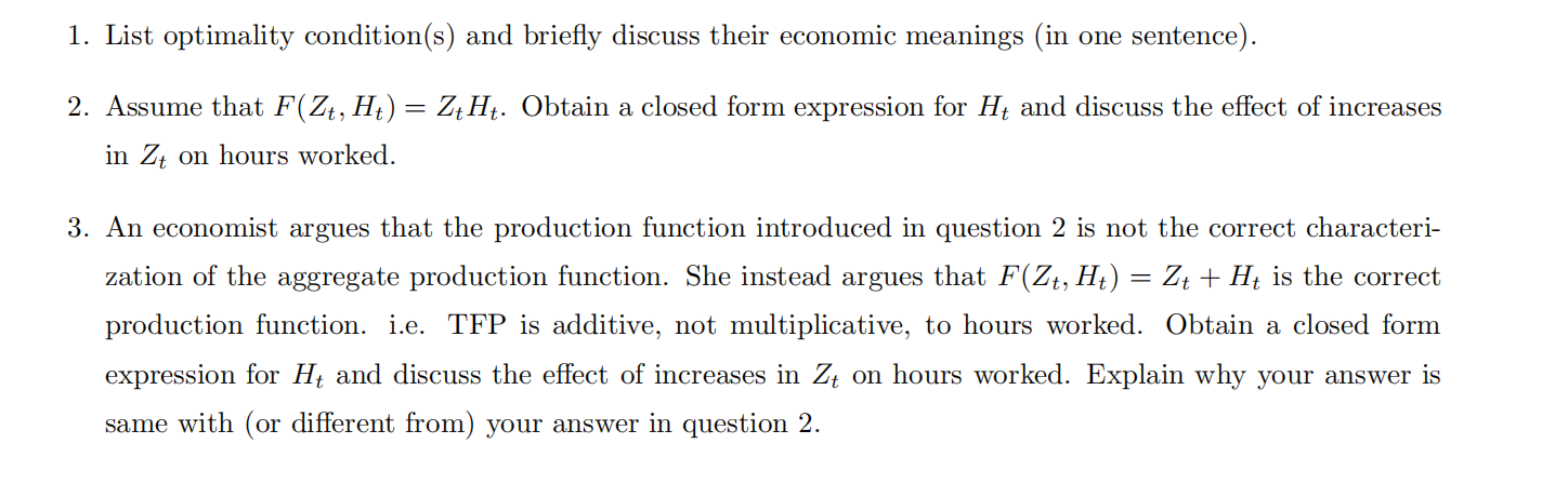 Solved Exercise B (Effect Of Changes In TFP On Hours Worked) | Chegg.com