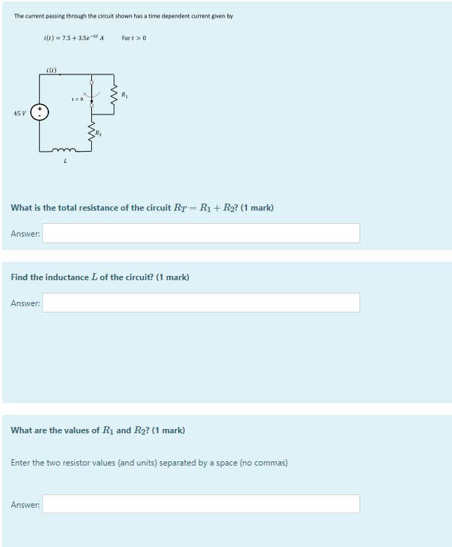 Solved The Current Passing Through The Circuit Shown Has A | Chegg.com