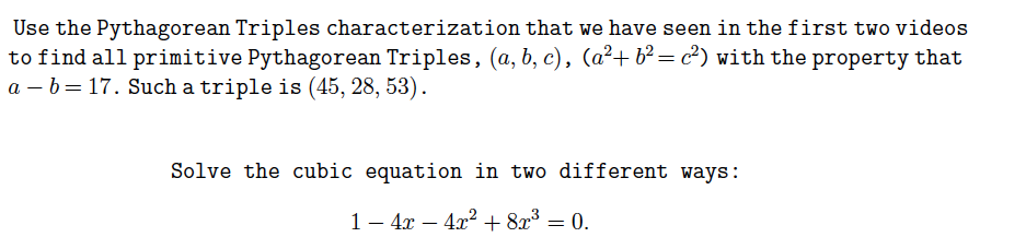 Solved Use The Pythagorean Triples Characterization That We | Chegg.com