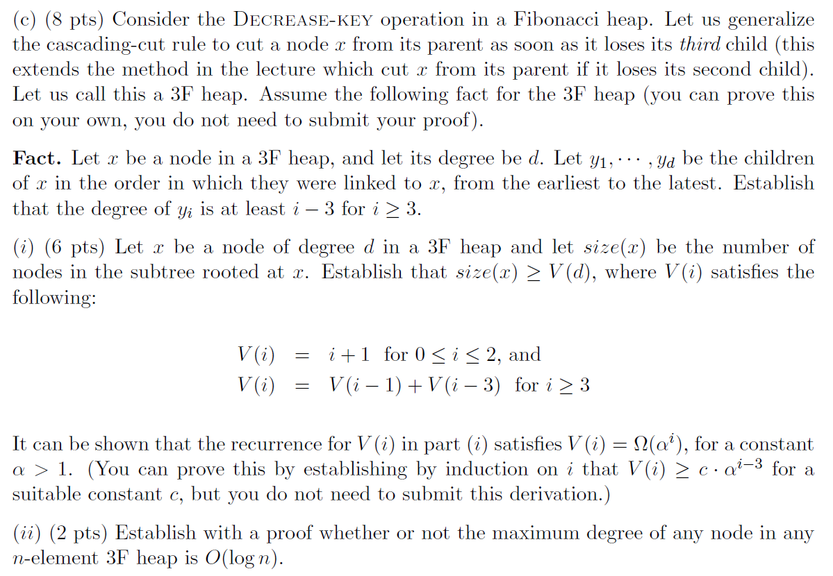 Solved (c) (8 pts) Consider the DECrEasE-KEY operation in a | Chegg.com