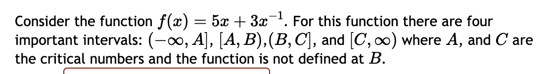 Solved Consider the function f(x)=5x+3x-1. ﻿For this | Chegg.com