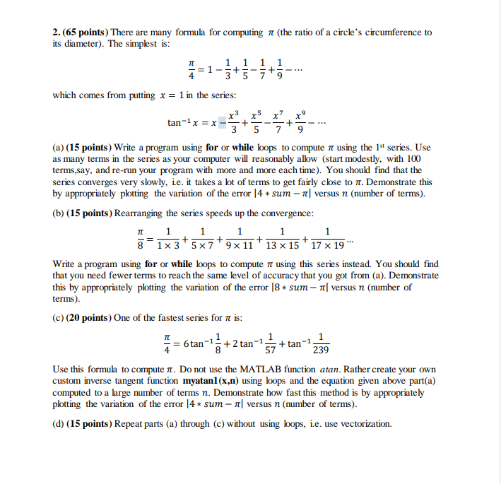 Solved (65 ﻿points) ﻿There are many formula for computing | Chegg.com