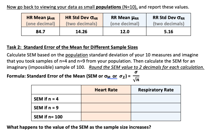 Solved Now Go Back To Viewing Your Data As Small Populations Chegg Com