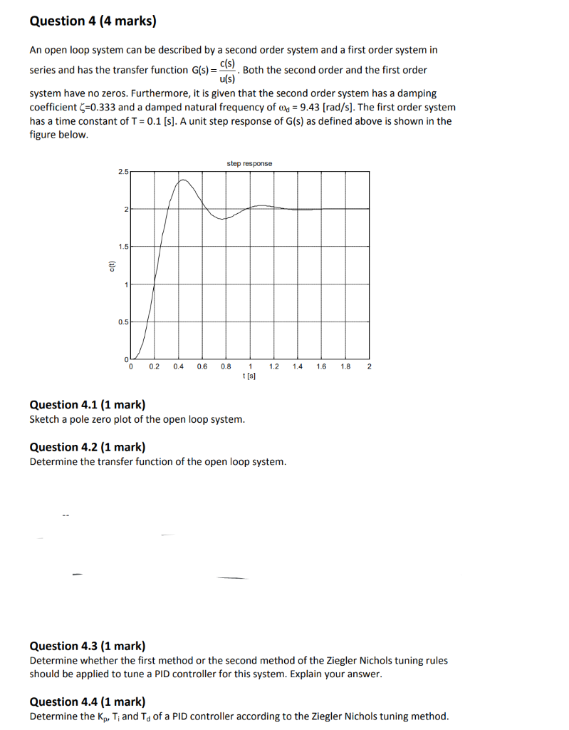 Solved Question 4 (4 marks) An open loop system can be | Chegg.com