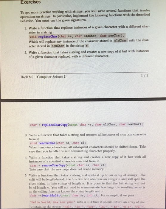 Solved Exercises To get more practice working with strings, | Chegg.com