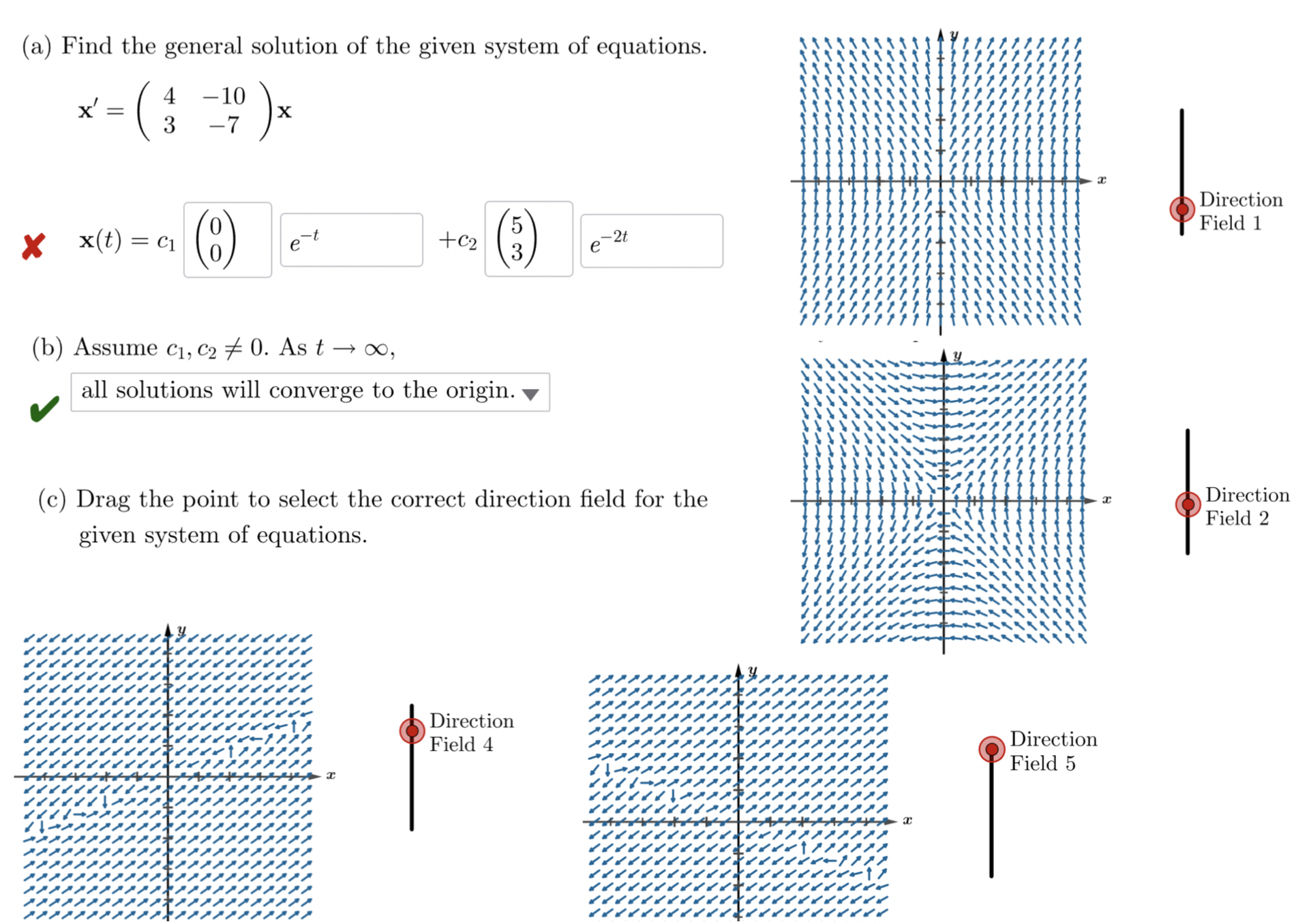 Solved (a) ﻿Find the general solution of the given system of | Chegg.com