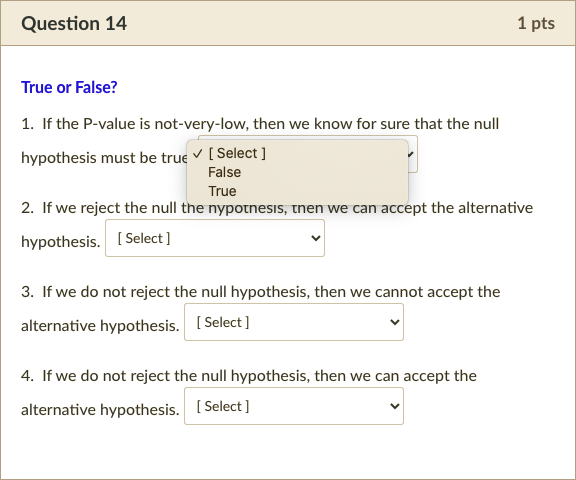 hypothesis p is false and conclusion q is true