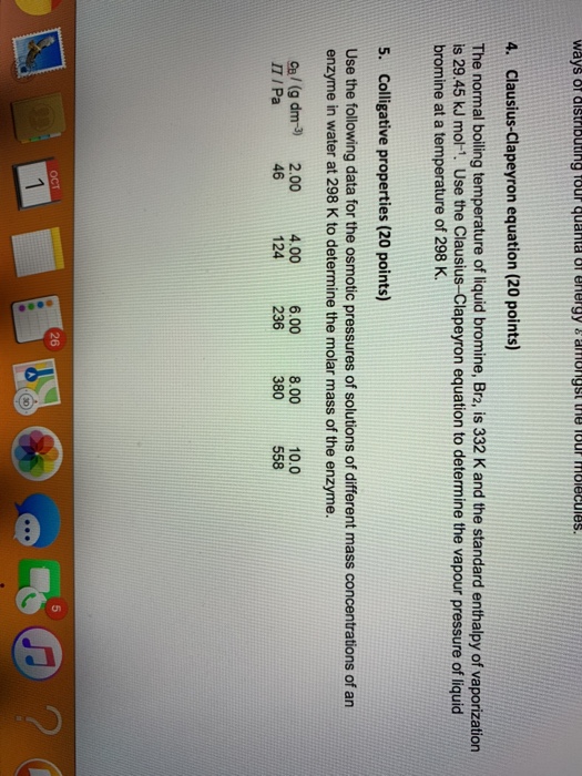 Solved 4. Clausius-Clapeyron Equation (20 Points) The Normal | Chegg.com