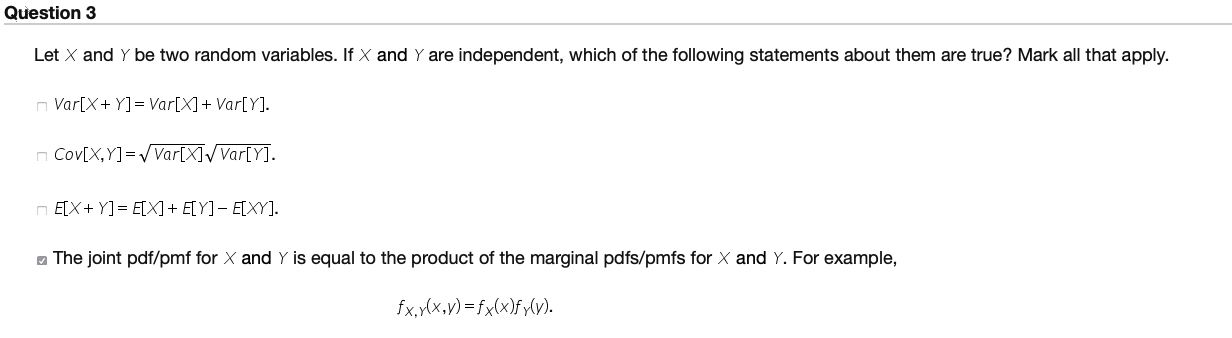 Solved Question 3 Let X and Y be two random variables. If X | Chegg.com