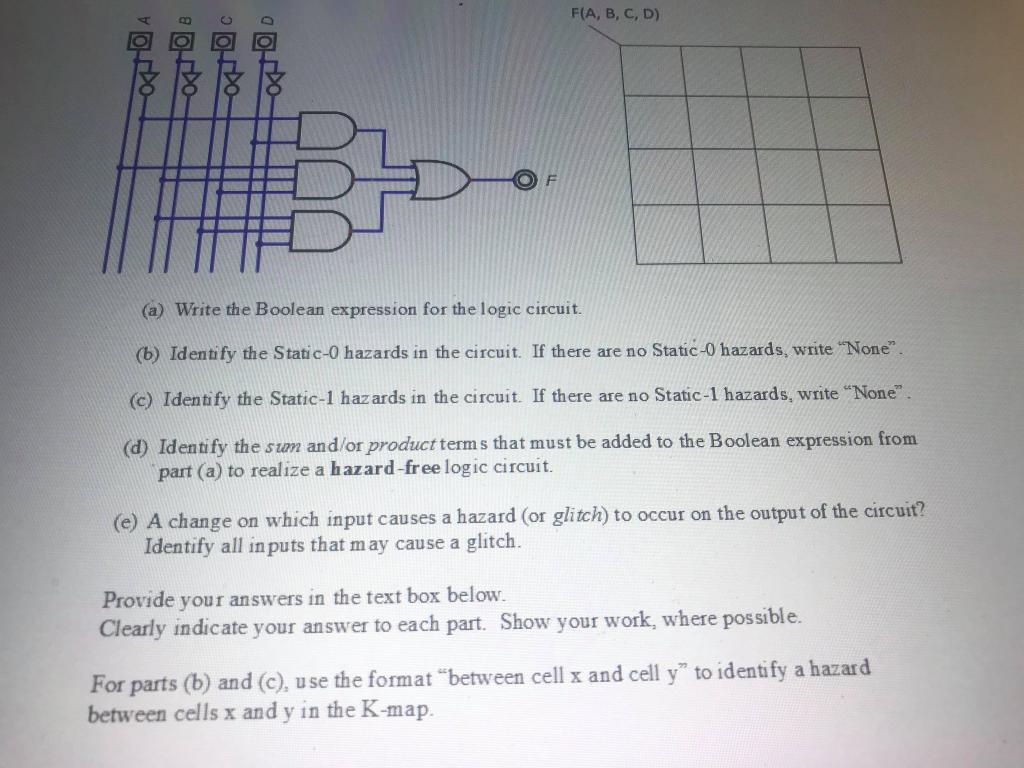 Solved F(A, B, C, D) toe (a) Write the Boolean expression | Chegg.com