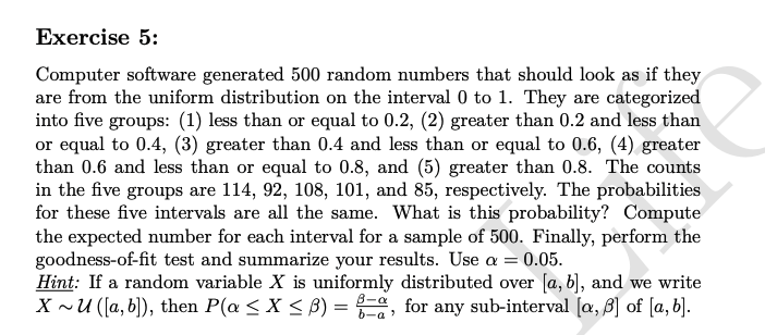 Computer Software Generated 500 Random Numbers