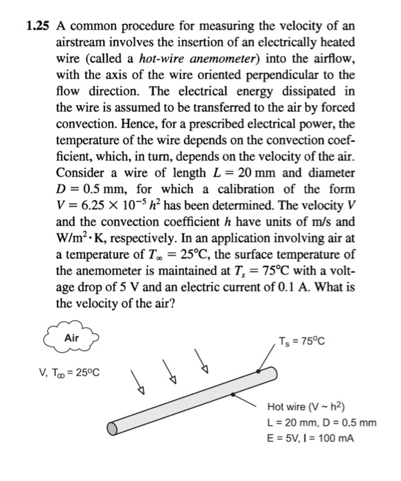 Solved 1.25 A common procedure for measuring the velocity of | Chegg.com