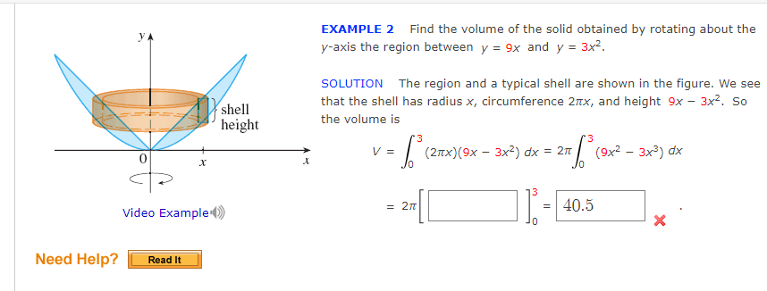 Solved Example 2 Find The Volume Of The Solid Obtained By 