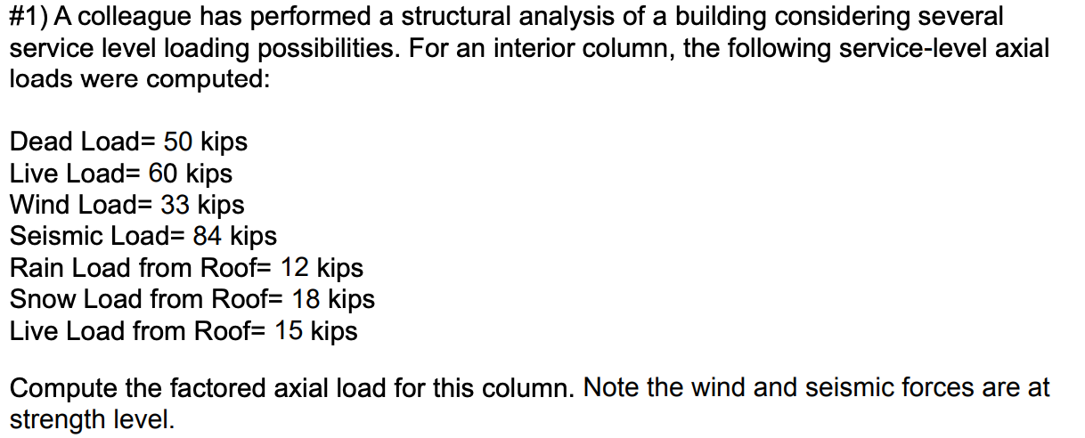 Solved #1) A Colleague Has Performed A Structural Analysis | Chegg.com