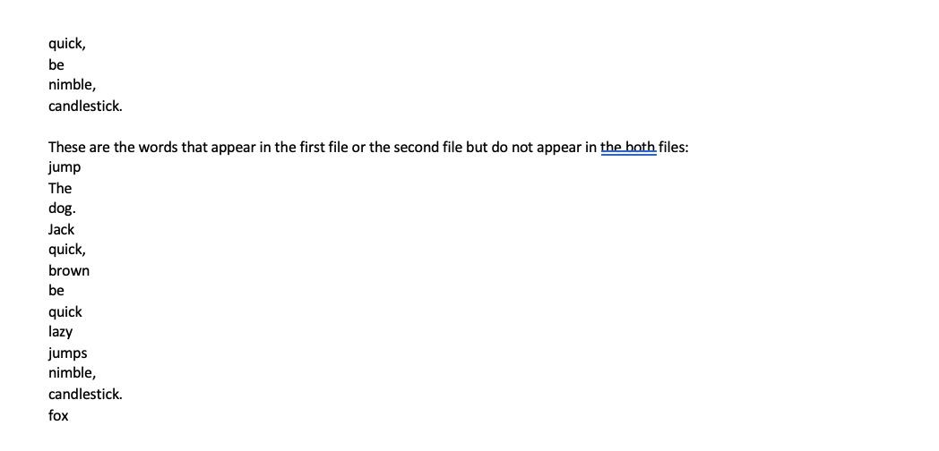 Solved Write a program that reads the contents of two text | Chegg.com