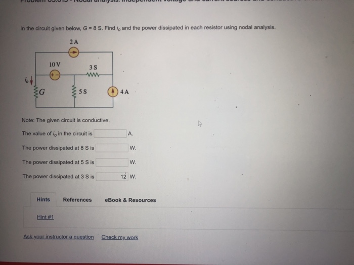 Solved In the circuit given below,G -8 S.Find io and the | Chegg.com