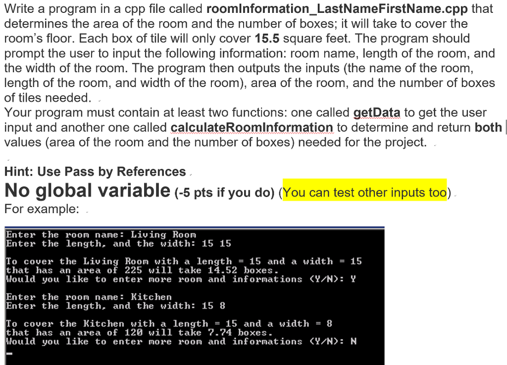 Solved Write a program in a cpp file called | Chegg.com