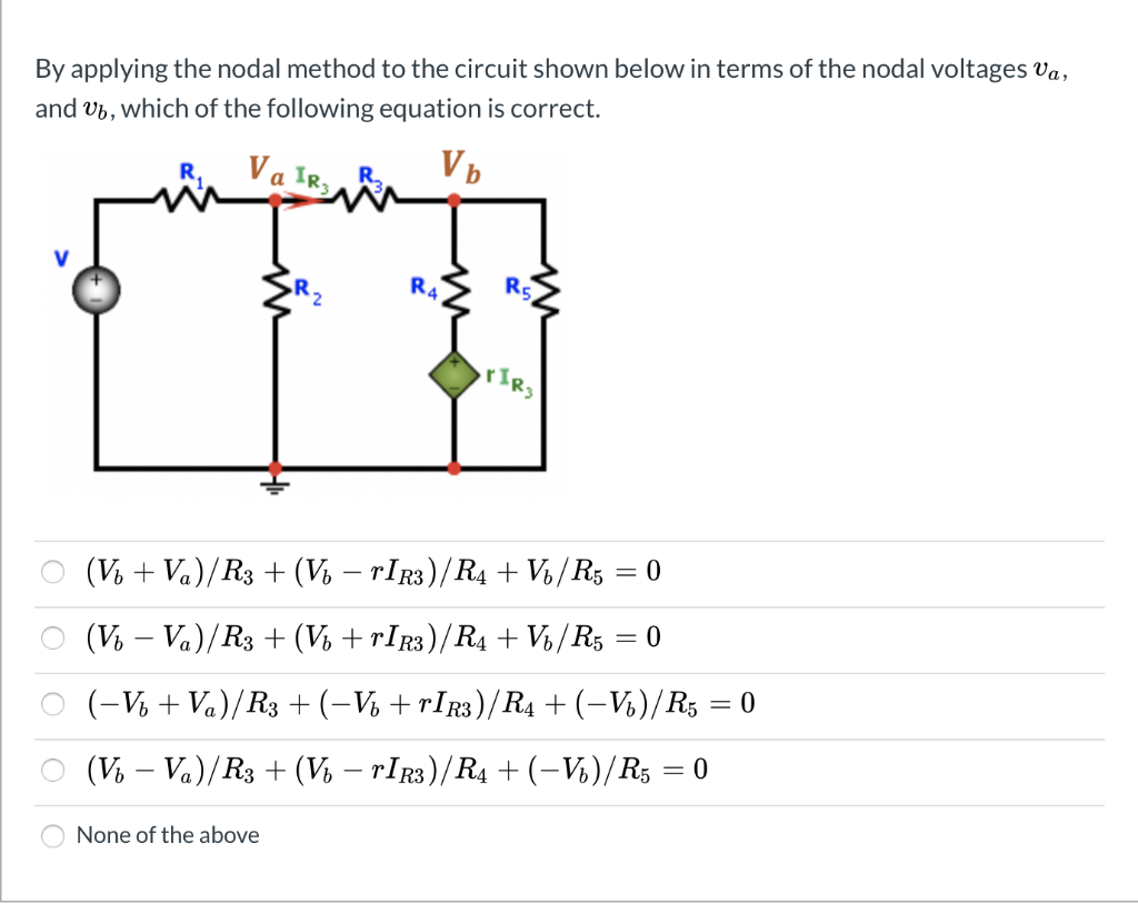 Solved By applying the nodal method to the circuit shown | Chegg.com