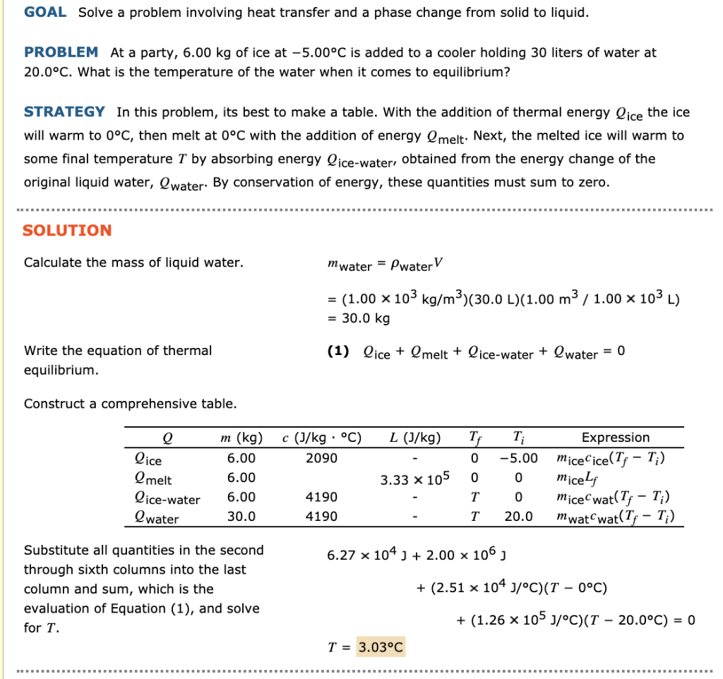 Solved GOAL Solve a problem involving heat transfer and a | Chegg.com