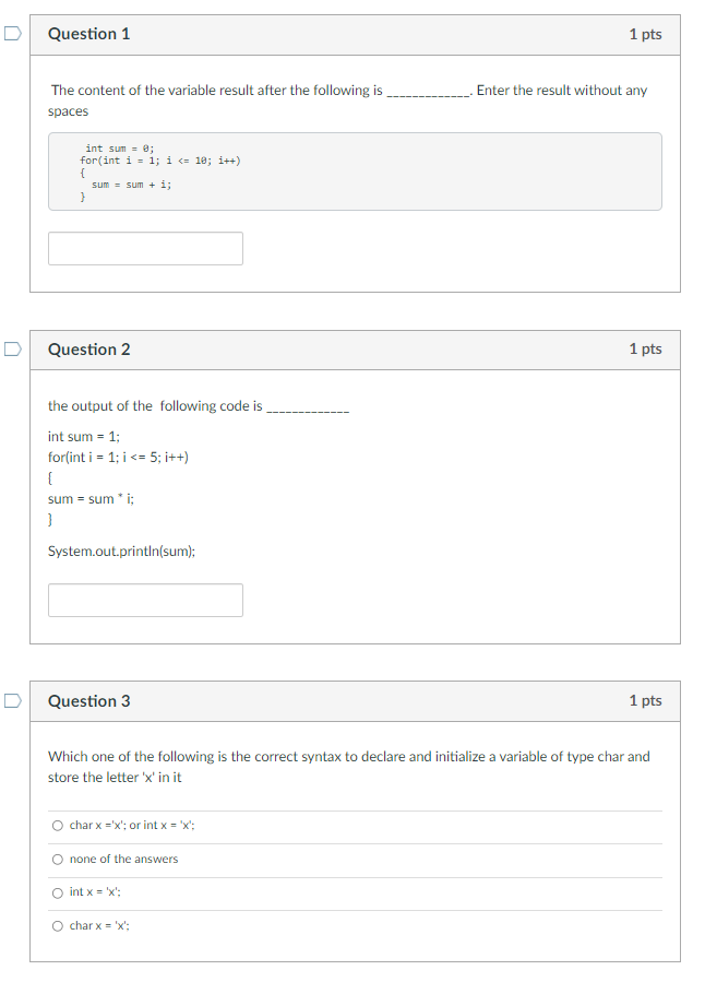 Solved D Question 1 1 pts Enter the result without any The | Chegg.com