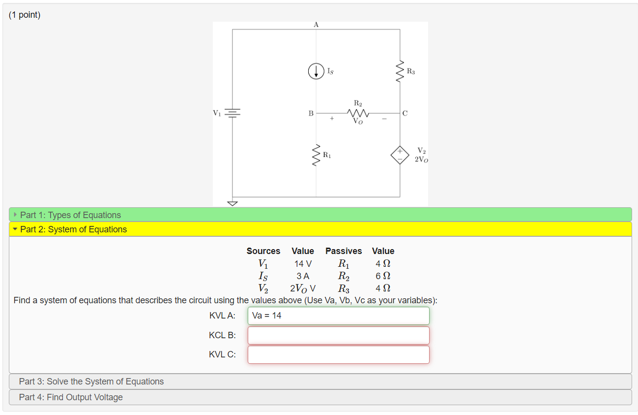 Solved Part 1: Types Of Equations Part 2: System Of | Chegg.com | Chegg.com