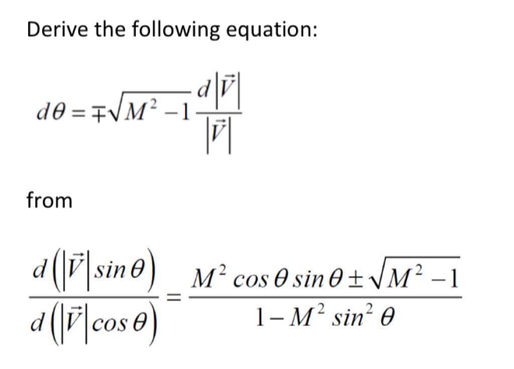 Solved Derive the following equation: de = FVM -1 ali = lü - | Chegg.com