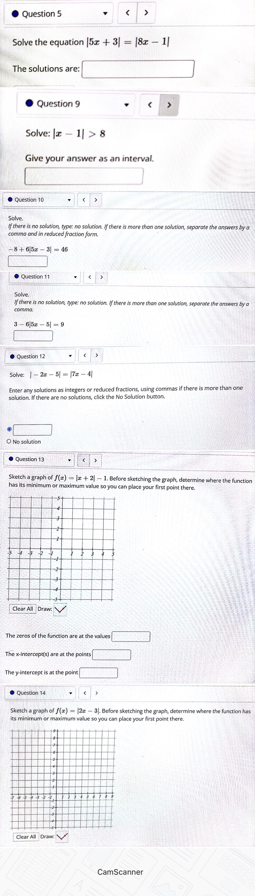 solve 3 x 1 )  8 x 3 )= 6x 7 5x