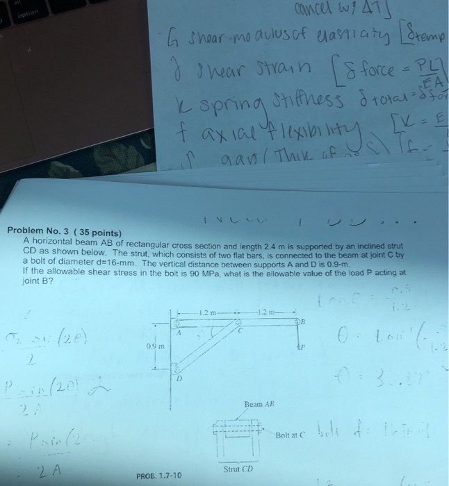 Solved romp Problem No. 3 (35 points) eam AB of rectangular | Chegg.com