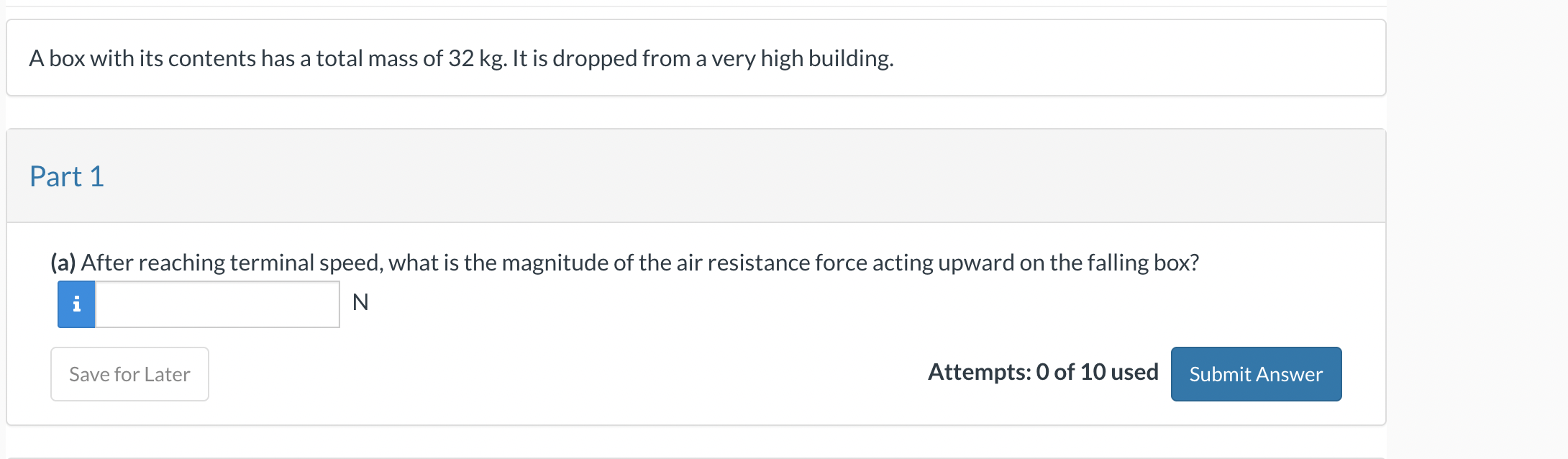 Solved A box with its contents has a total mass of 32 ﻿kg .