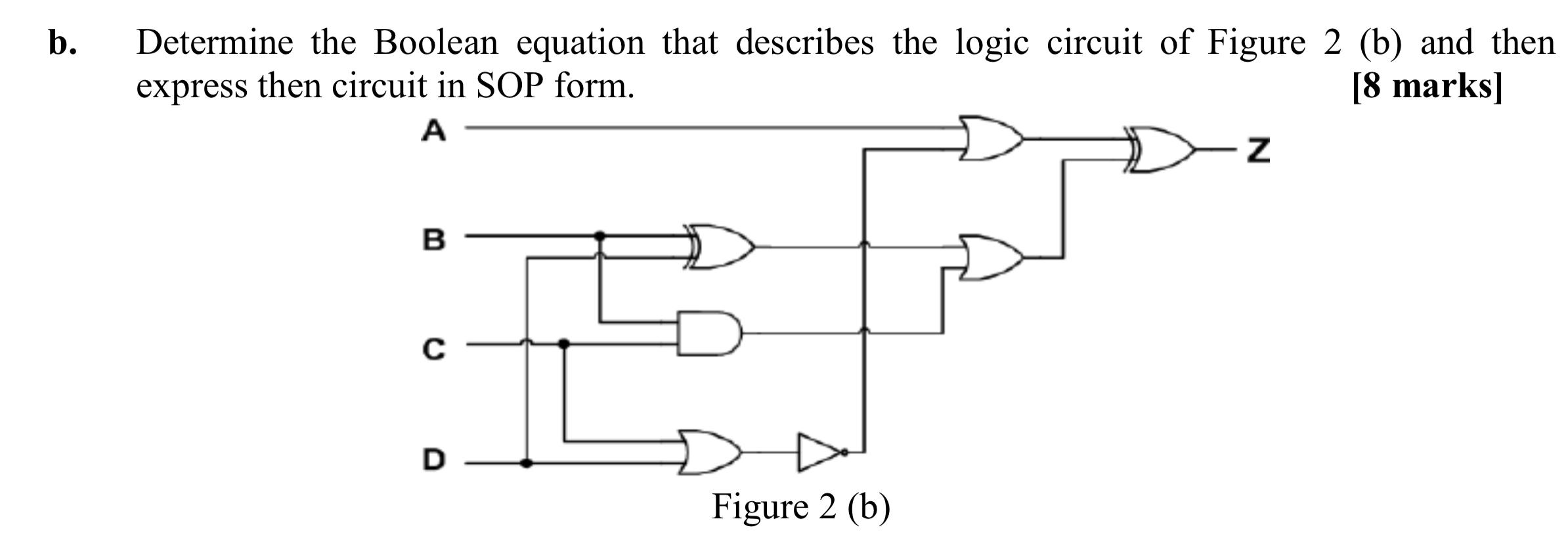 Solved b. Determine the Boolean equation that describes the | Chegg.com