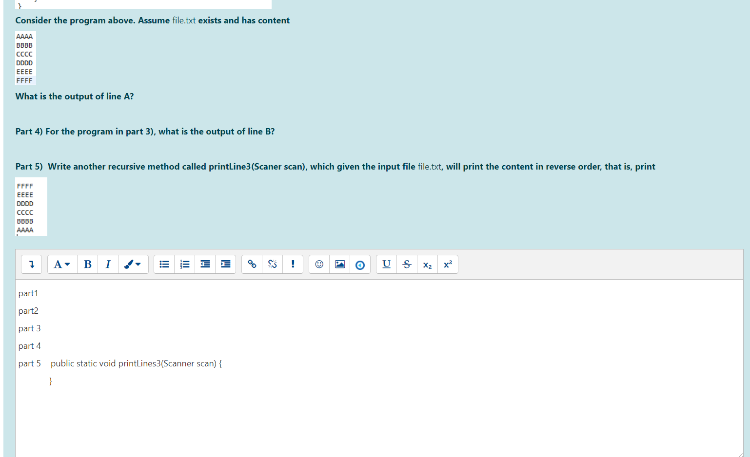 Solved Part 1). Consider the simple recursive algorithm | Chegg.com