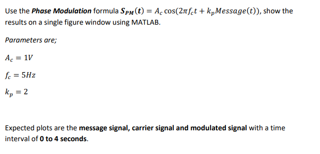 Solved Use the Phase Modulation formula | Chegg.com