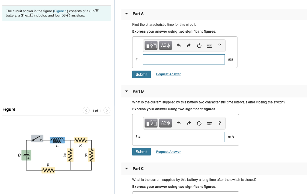 Solved The circuit shown in the figure (Figure 1) consists | Chegg.com