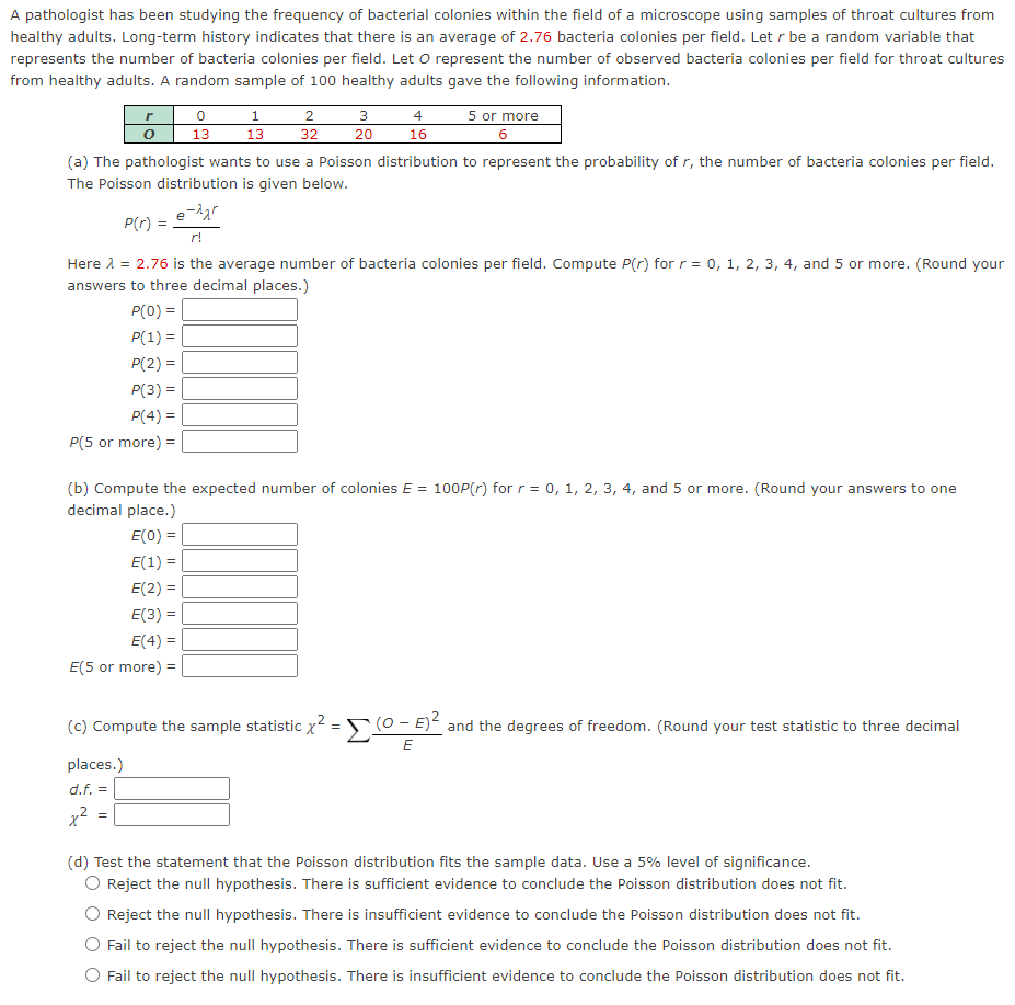 Solved pathologist has been studying the frequency of | Chegg.com