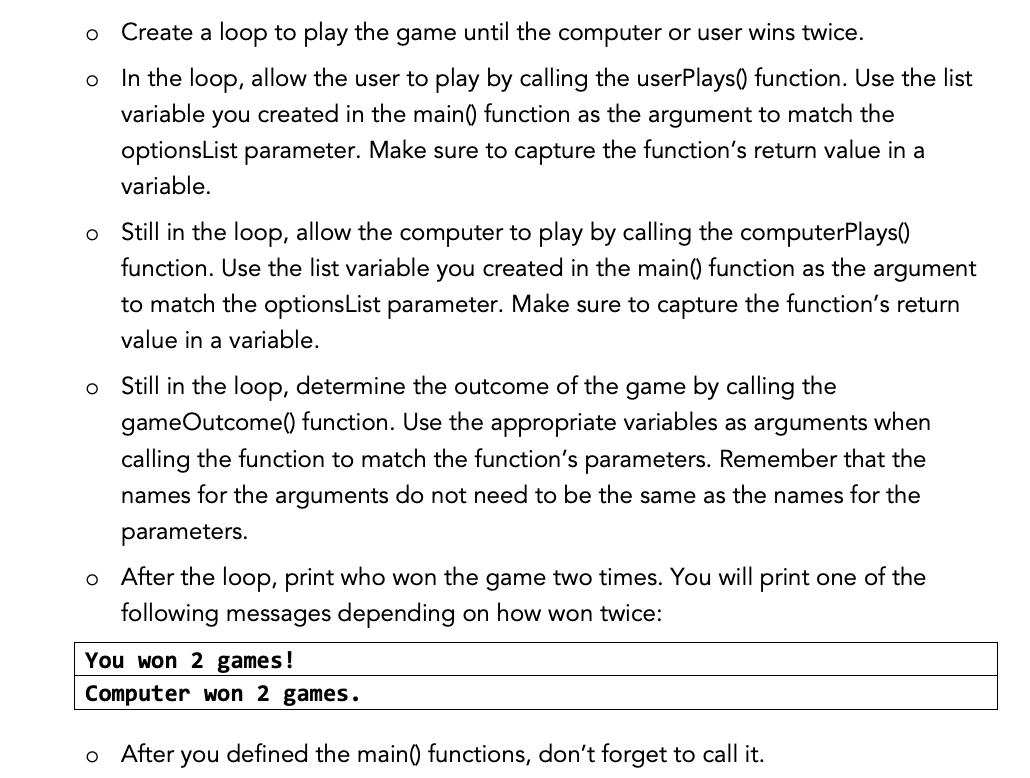 Solved Write a program that allows the user to play ROCK | Chegg.com