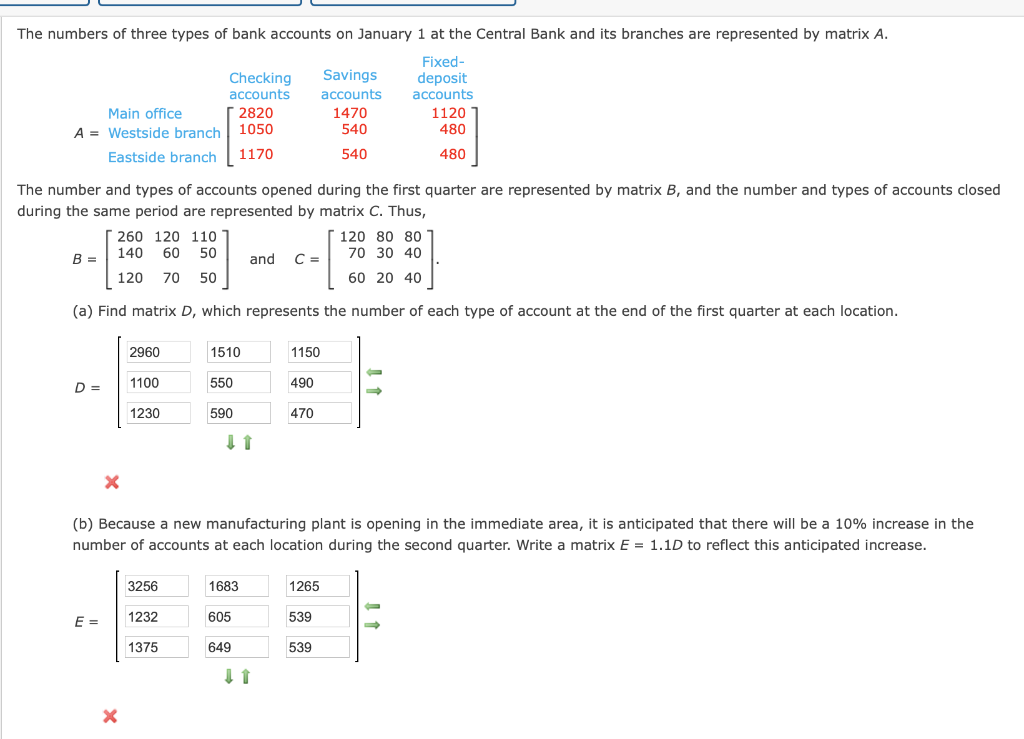 Solved The numbers of three types of bank accounts on | Chegg.com